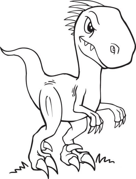 Coloriage Dinosaure Vélociraptor