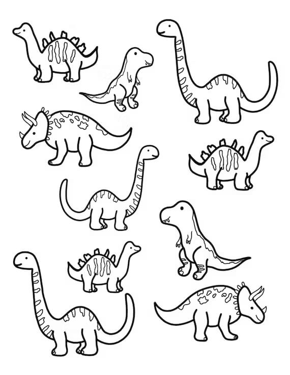 Dinosaures Mignons coloring page