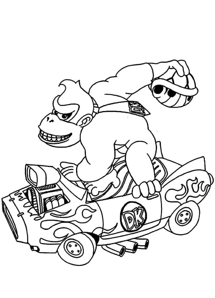Coloriage Donkey Kong Kart