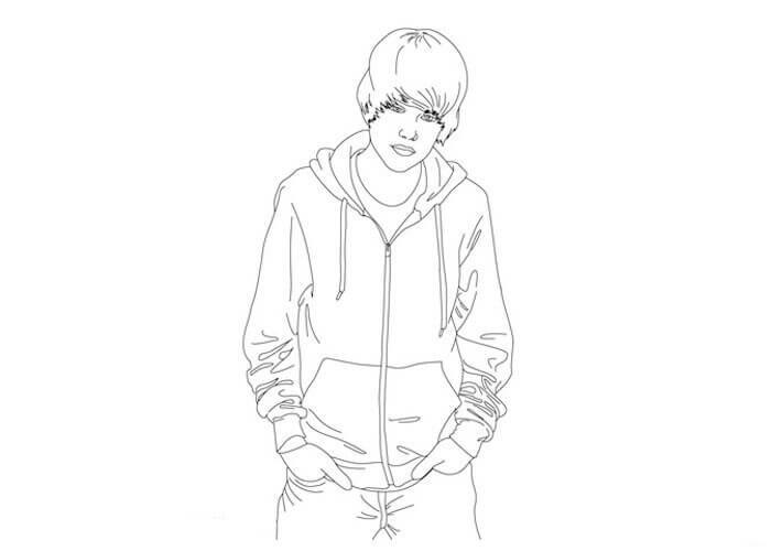 Doux Justin Bieber coloring page