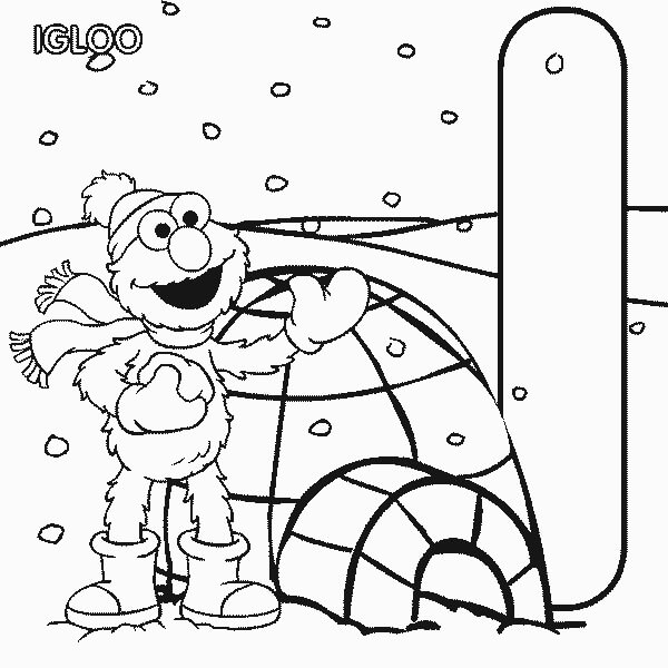 Elmo et Igloo coloring page