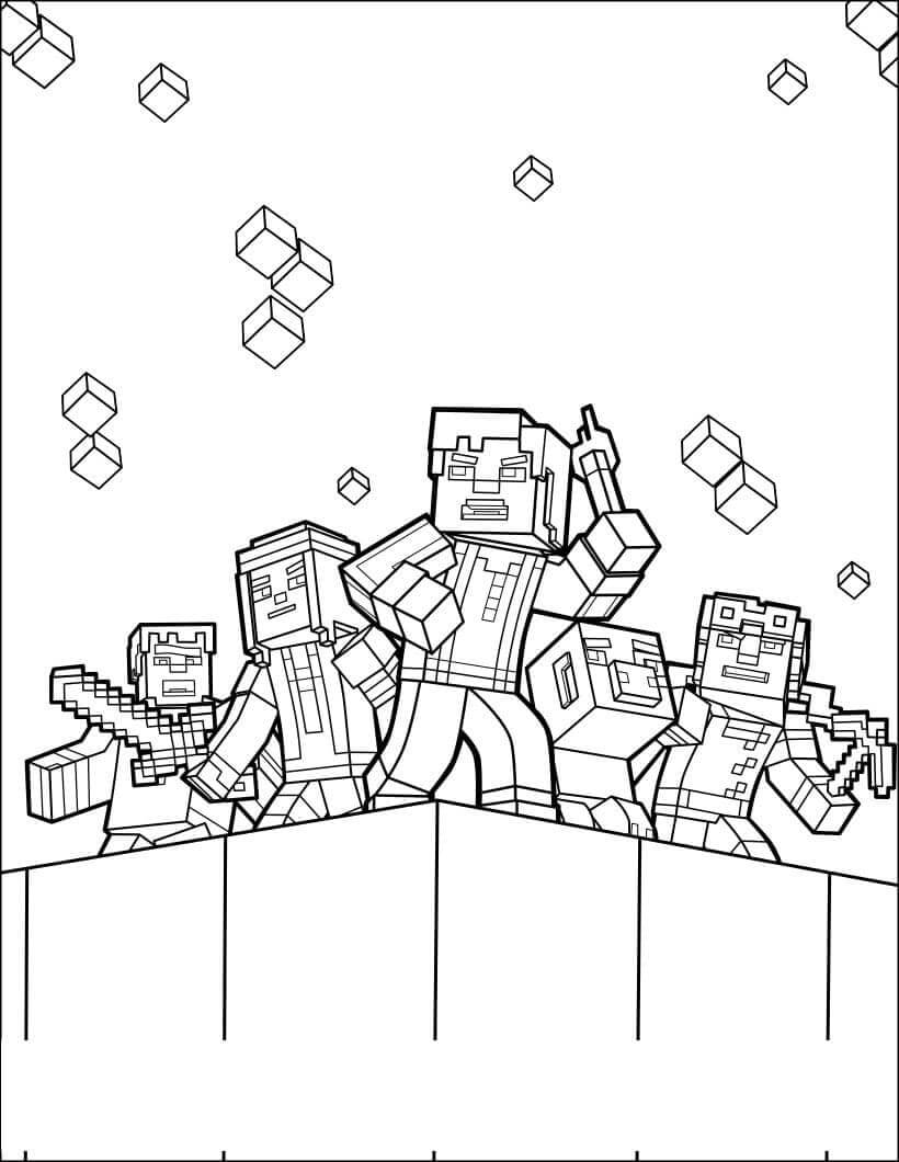 Équipe Minecraft coloring page