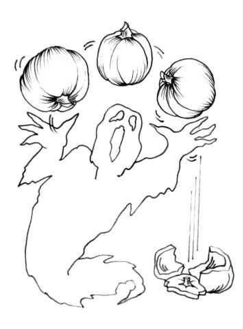 Fantôme aux Citrouilles coloring page