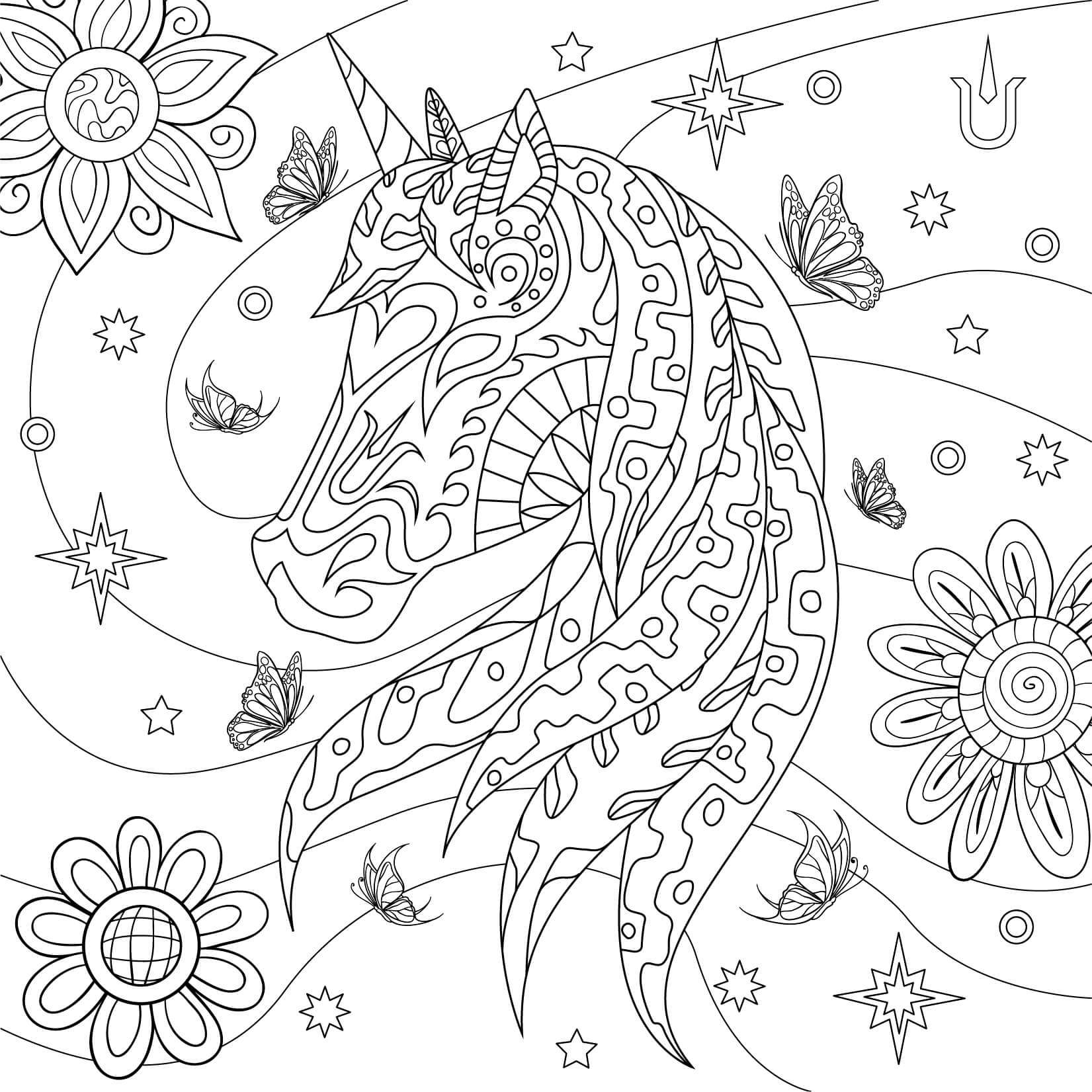 Fantastique Licorne coloring page