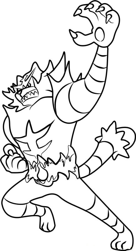 Félinferno Pokemon coloring page