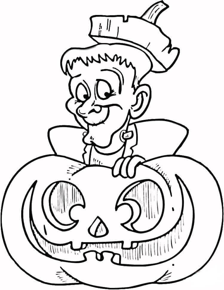 Frankenstein Souriant coloring page