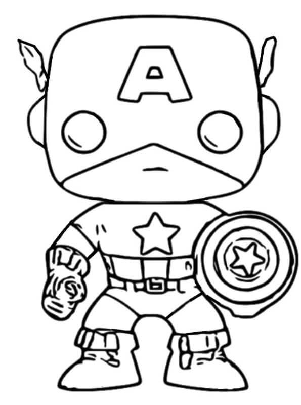 Funko Captain America coloring page