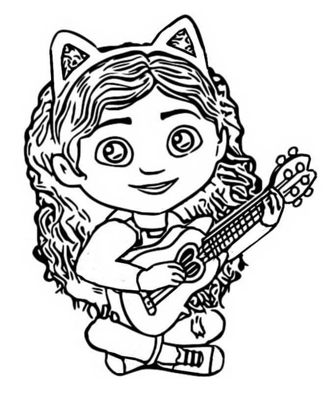 Gabby Joue de la Guitare coloring page