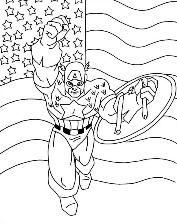 Coloriage Génial Captain America