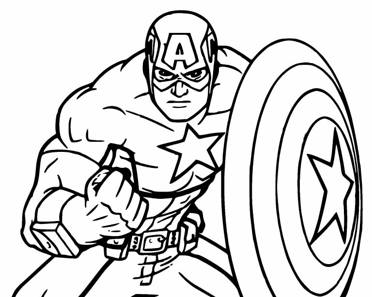 Coloriage Génial Captain America