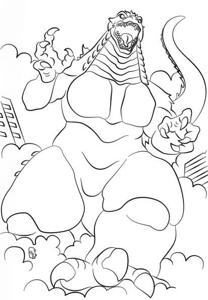 Godzilla 12 coloring page