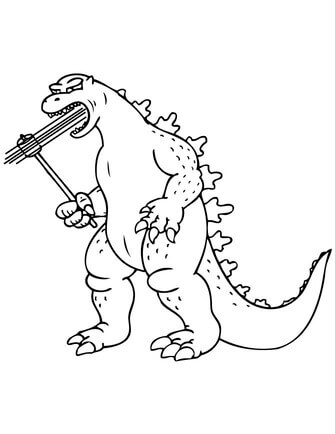 Godzilla avec Guimauve coloring page