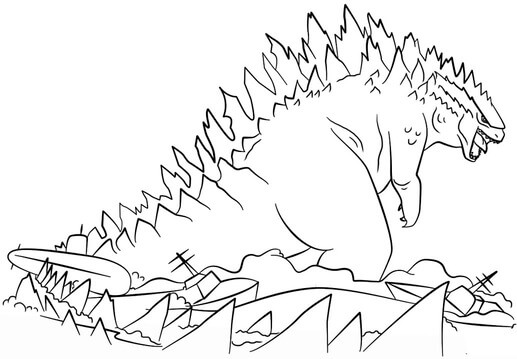 Godzilla Géant coloring page