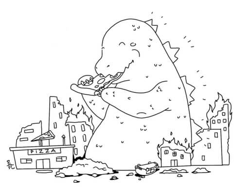 Godzilla Mignon coloring page