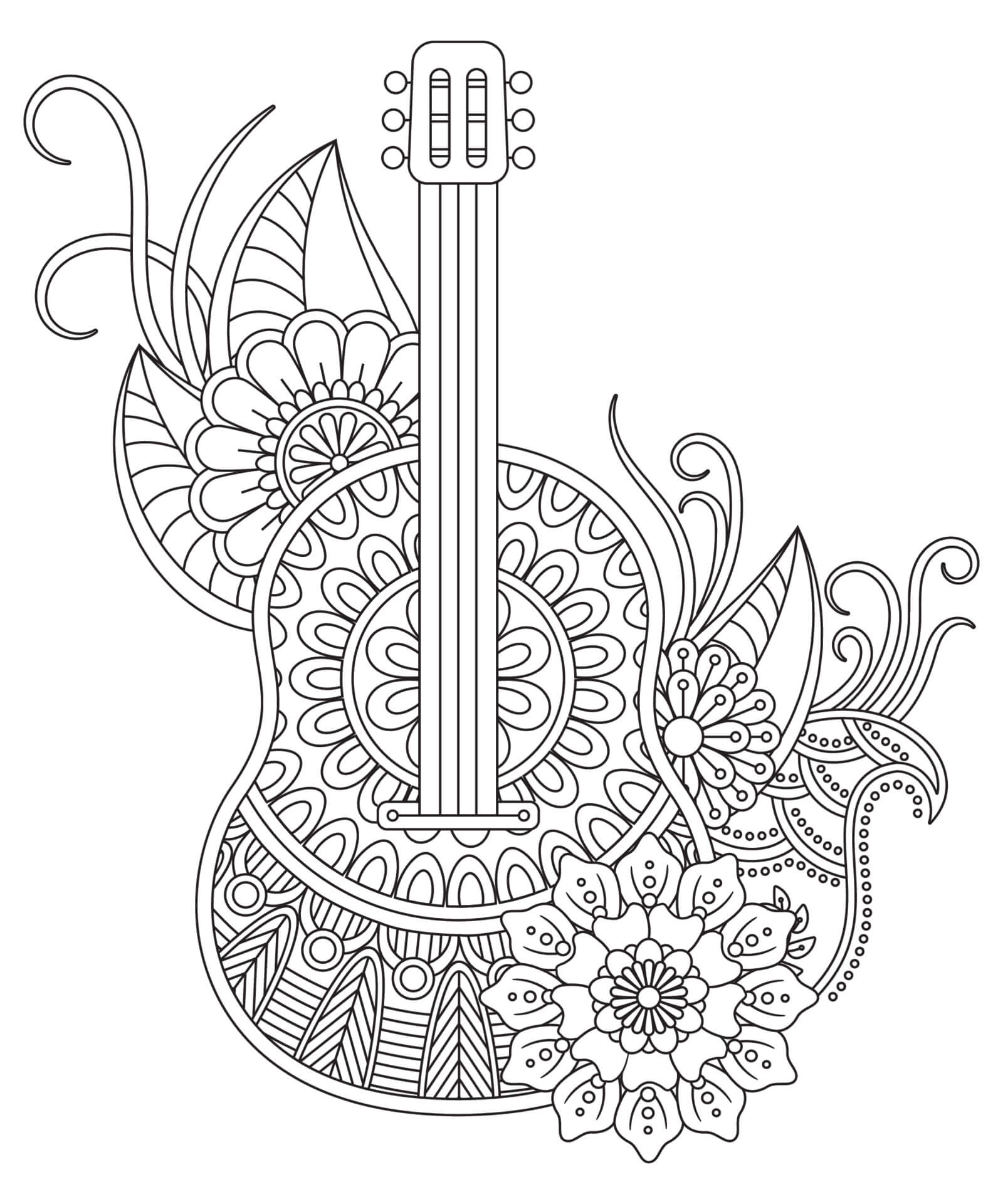 Guitare Pour Adultes coloring page