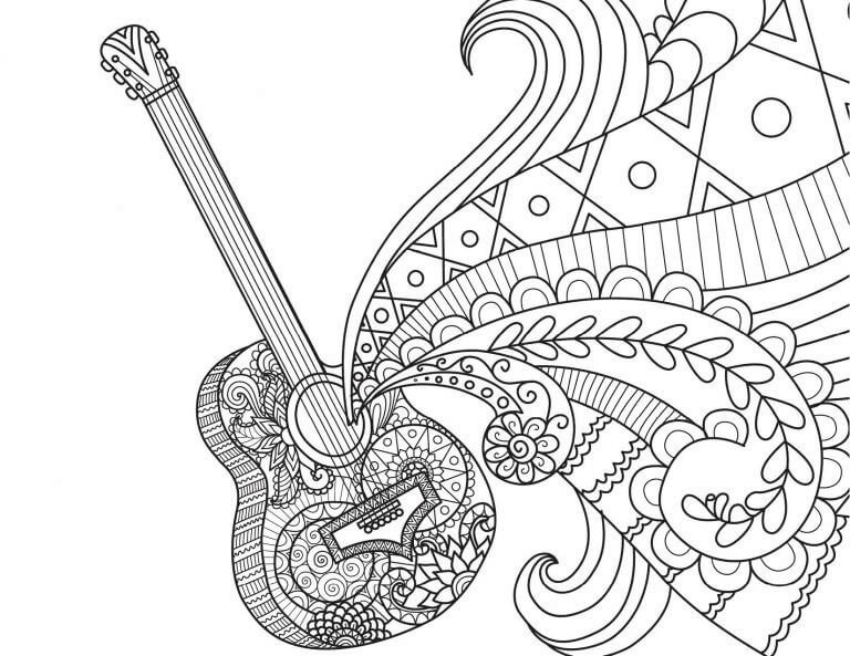 Guitare Pour Adultes coloring page