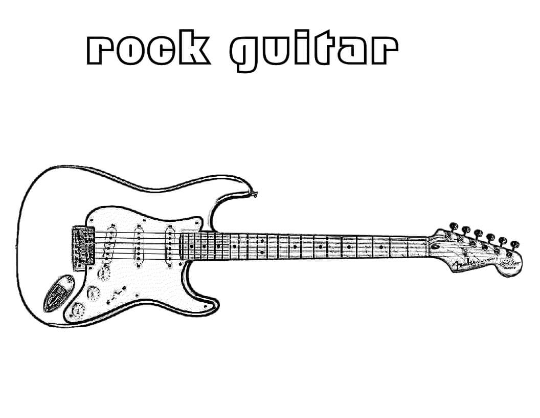 Coloriage Guitare Rock