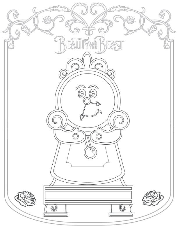 Horloge Cogsworth coloring page