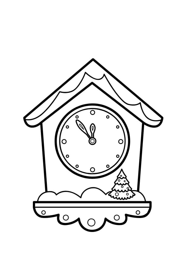 Horloge de Noël coloring page