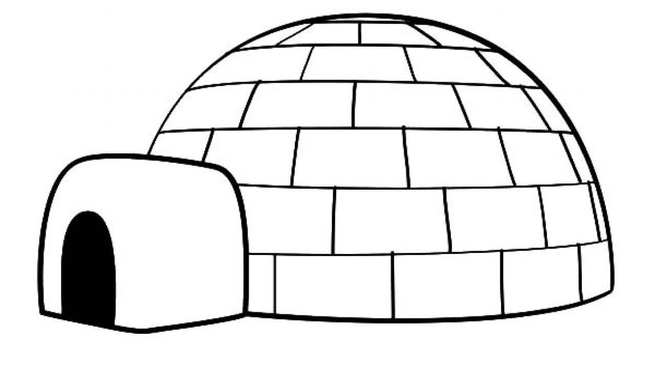Igloo Simple coloring page