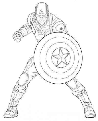 Coloriage Incroyable Captain America