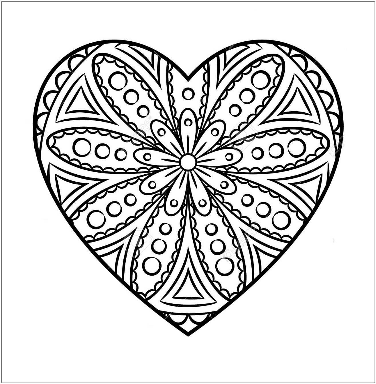 Incroyable Mandala Coeur coloring page