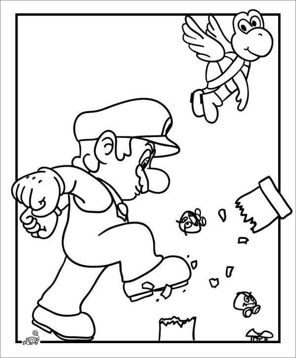 Incroyable Mario coloring page