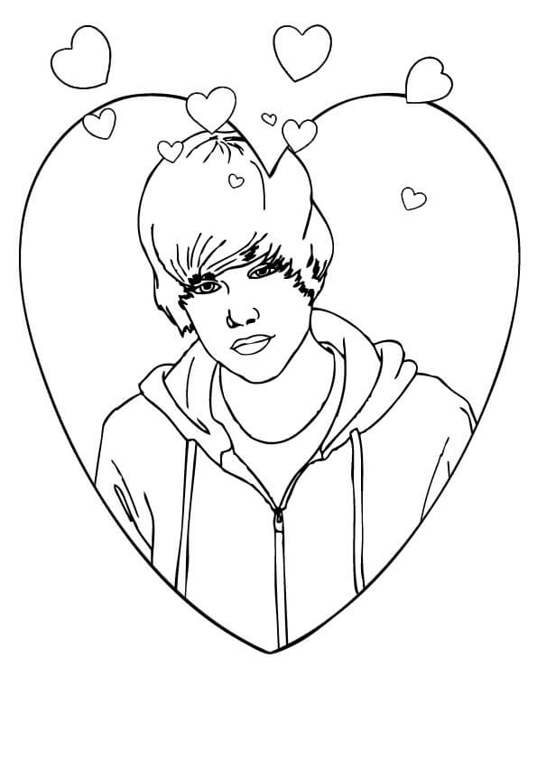 Jeune Justin Bieber coloring page