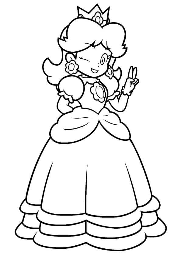 Jolie Princesse Peach coloring page