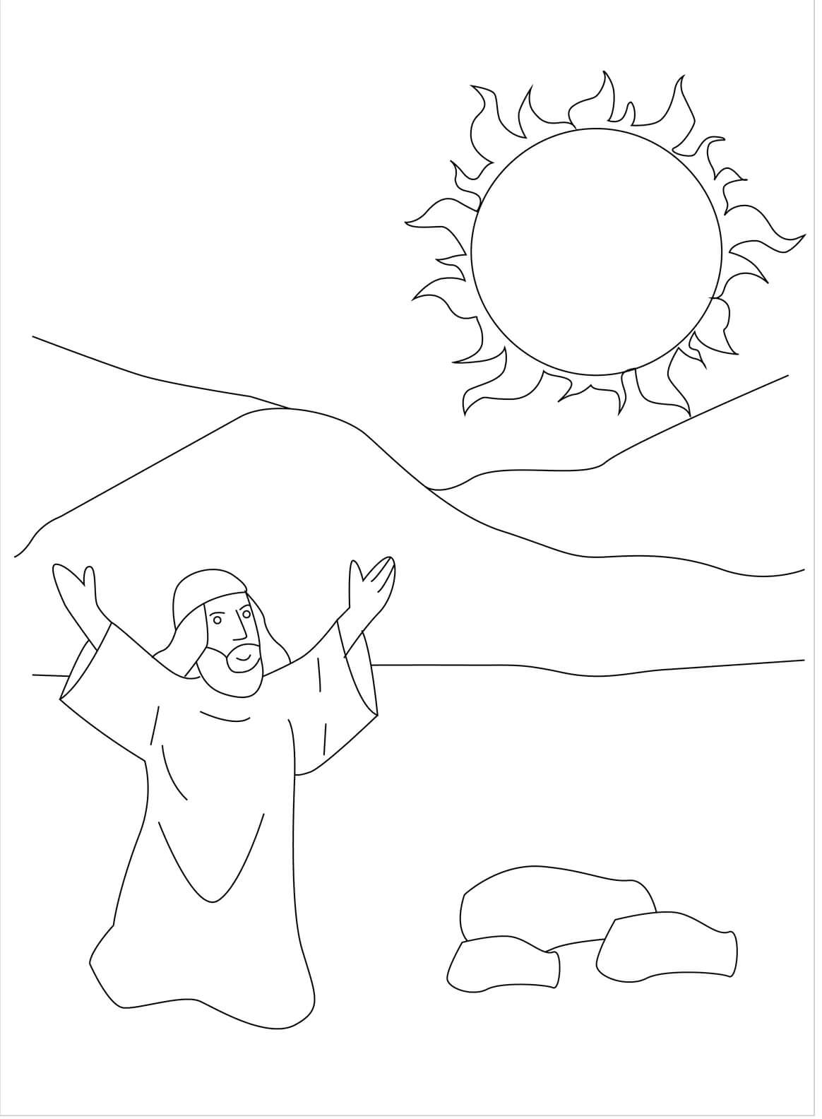 Josué et le Soleil coloring page