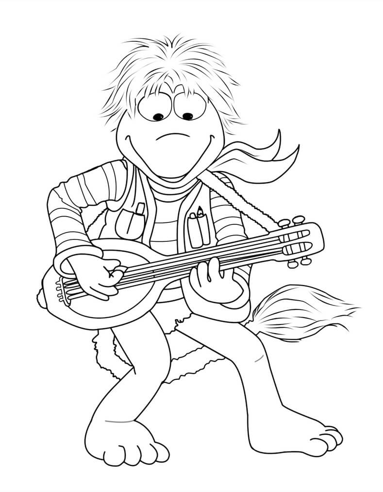 Joue de la Guitare coloring page