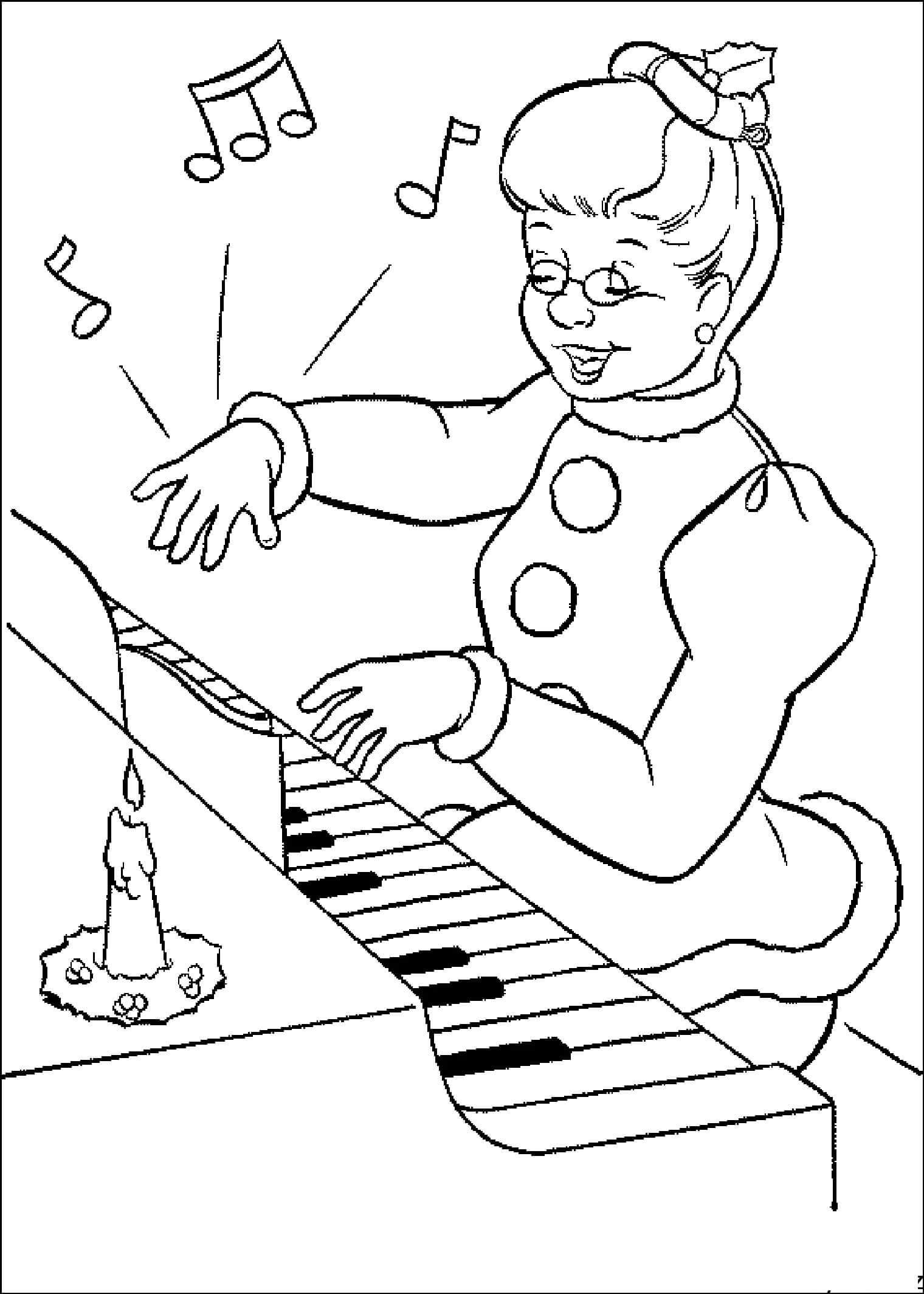 Coloriage Jouer du Piano