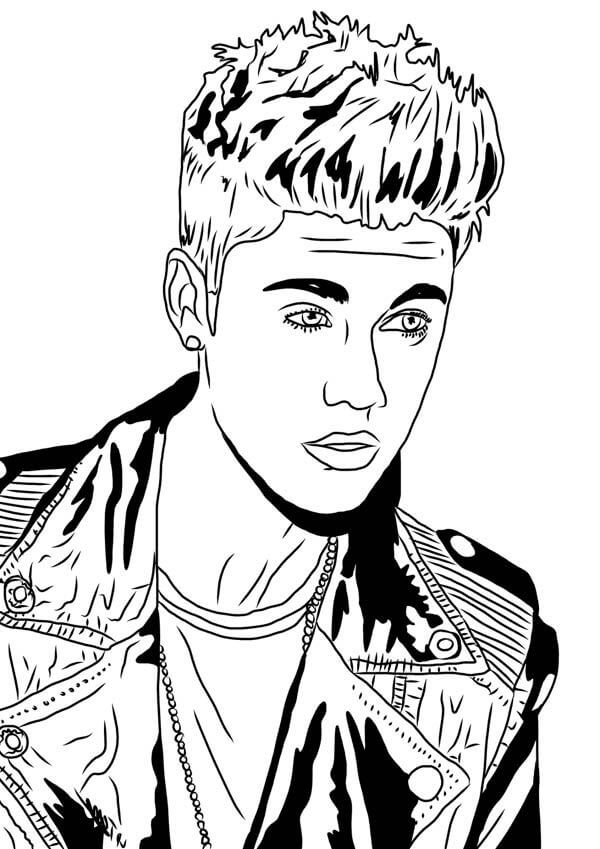 Justin Bieber 1 coloring page