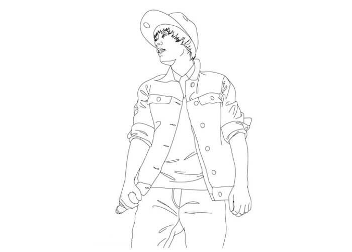 Justin Bieber 12 coloring page
