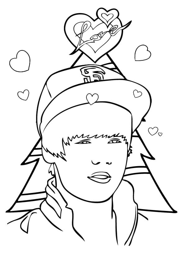 Justin Bieber 2 coloring page