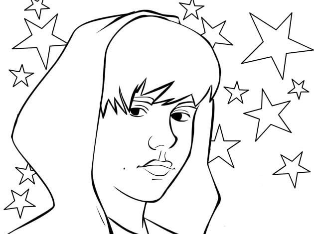 Justin Bieber 4 coloring page