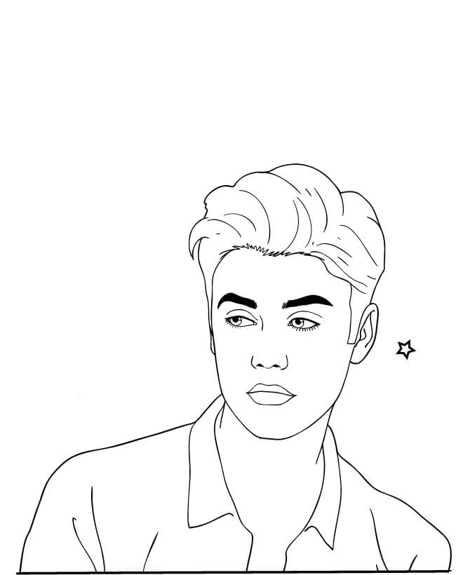 Justin Bieber 8 coloring page