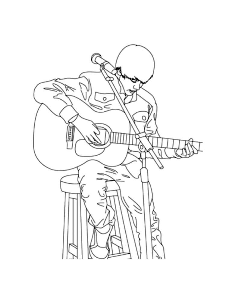 Justin Bieber Joue de la Guitare coloring page