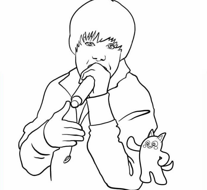 Justin Bieber Qui Chante coloring page