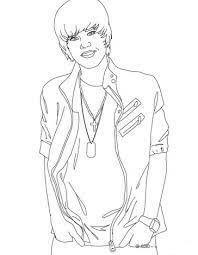 Justin Bieber Souriant coloring page