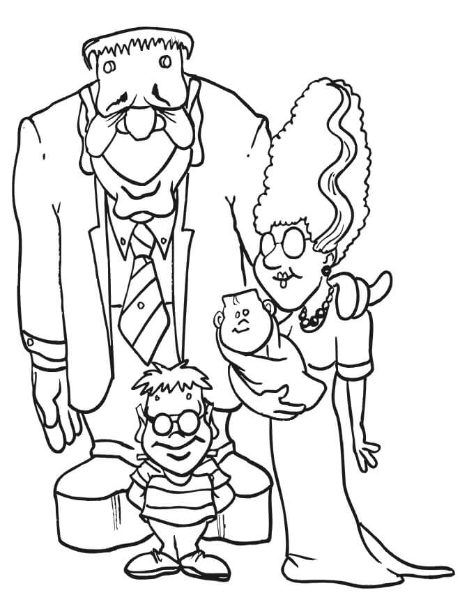 La Famille de Frankenstein coloring page
