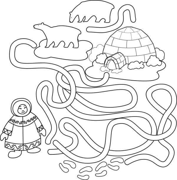 Labyrinthe d’igloo coloring page