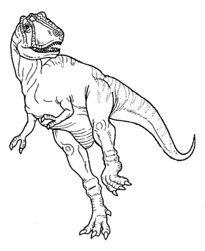 Le Dinosaure Court coloring page