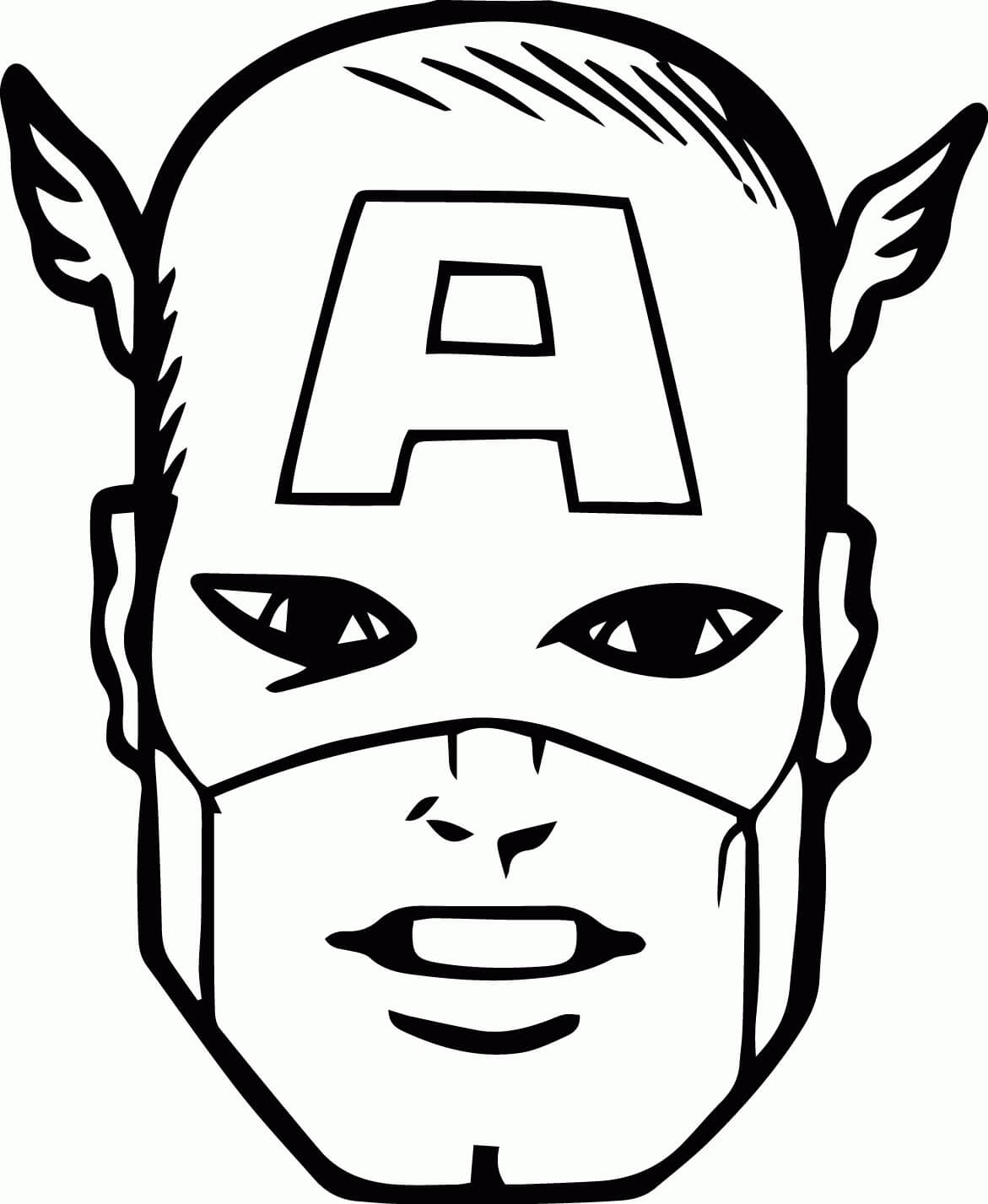 Le Visage de Captain America coloring page