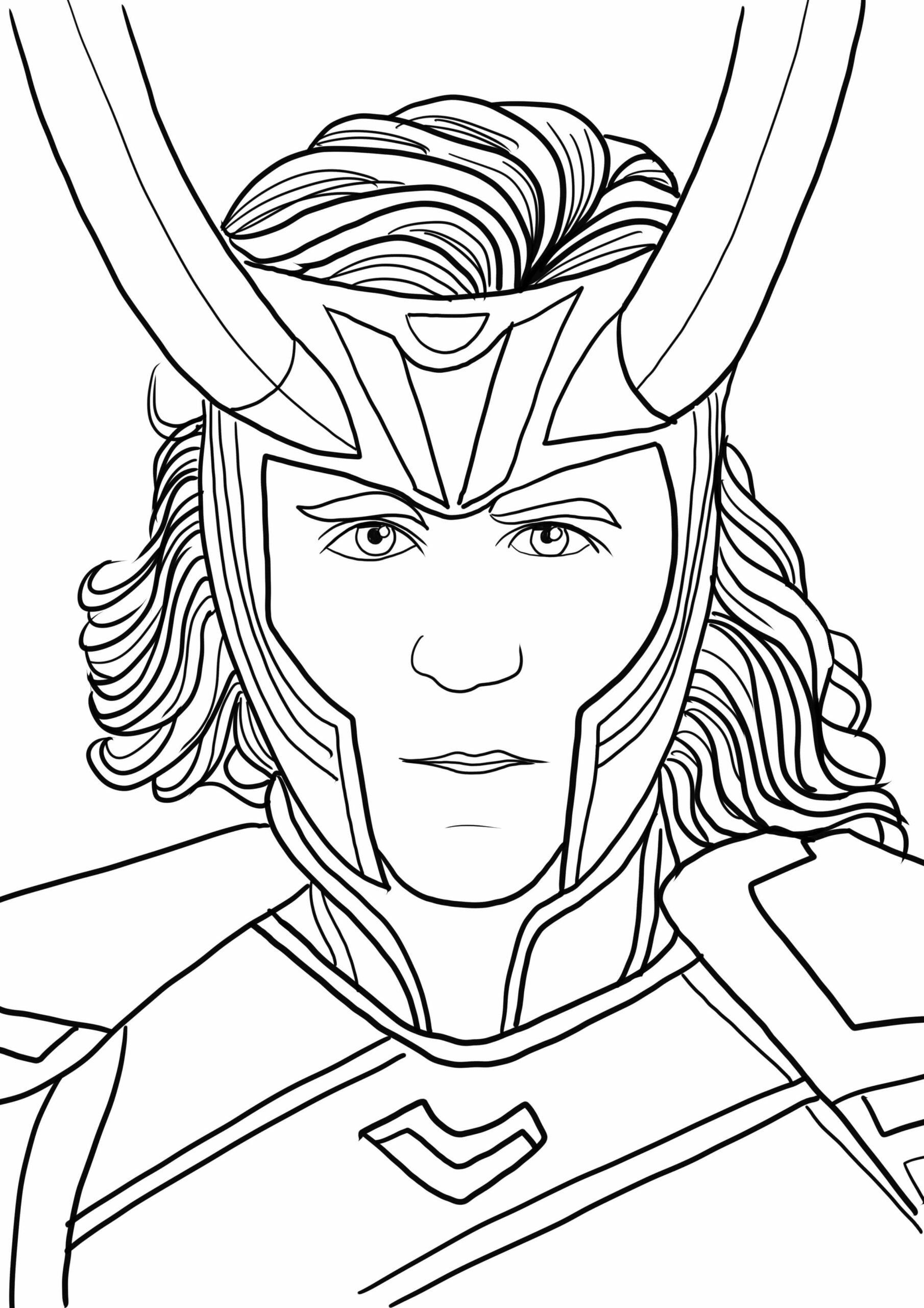 Coloriage Le Visage de Loki
