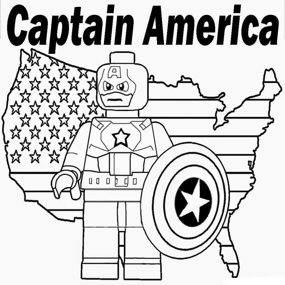 Coloriage Lego Captain America