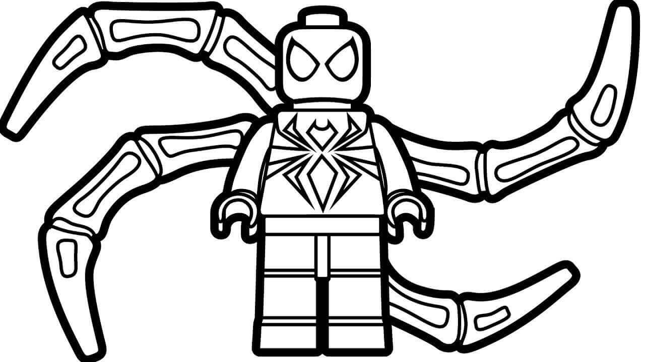 Coloriage Lego Spiderman de Fer