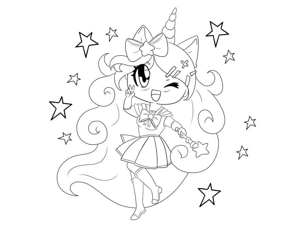 Licorne Fille coloring page