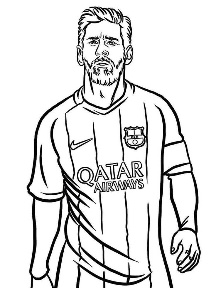 Coloriage Lionel Messi le Footballeur