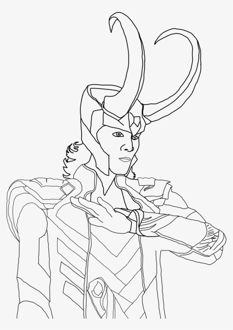 Coloriage Loki de Marvel